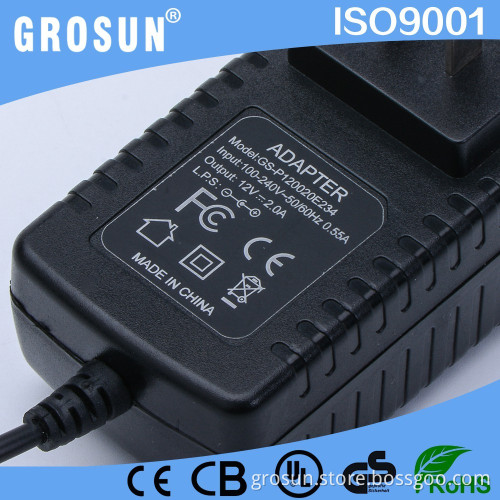 Single Output 12V 2A Output Switching Power Adapter with CE UL GS
